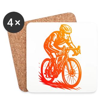 Modern road bike artwork - Coasters (set of 4) - white - Front