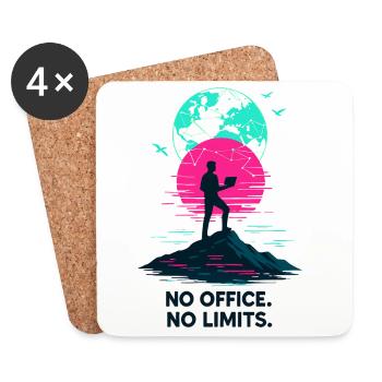 Télétravail Pas de bureau pas de limite - Dessous de verre (lot de 4) - blanc - Devant