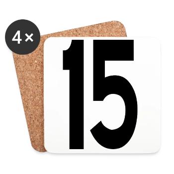 15 Fifteen Numbers - Coasters (set of 4) - white - Front