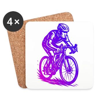 Clean road bike artwork for road bike - Coasters (set of 4) - white - Front