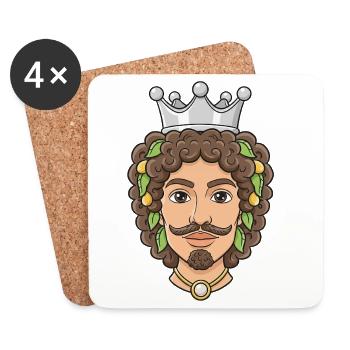 Sicily Dark Brown Man Sicily - Coasters (set of 4) - white - Front