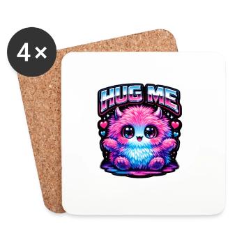 Hug Me Neon Monster - Untersetzer (4er-Set) - Weiß - Vorne