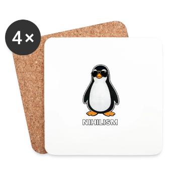 Pinguin-Nihilismus in Schwarz - Untersetzer (4er-Set) - Weiß - Vorne