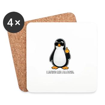 Meme du Nihilisme du Pingouin en Lunettes de Soleil - Dessous de verre (lot de 4) - blanc - Devant