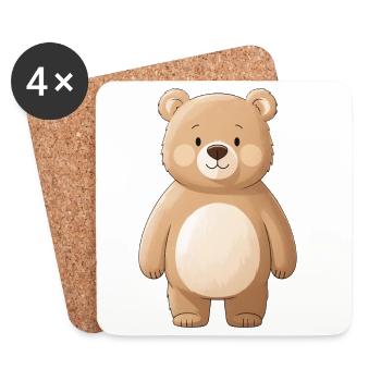 Cuddly Bear Trend Motif - Coasters (set of 4) - white - Front