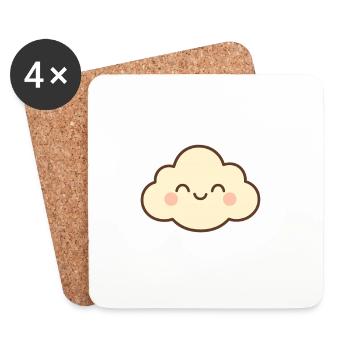 Nuage Sourire Doux - Dessous de verre (lot de 4) - blanc - Devant