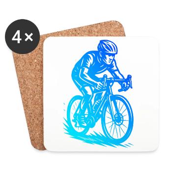 Road Bike Love Clear Look for Road Bike - Dessous de verre (lot de 4) - blanc - Devant