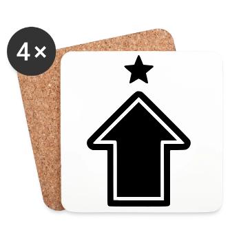 Icône Arrow Rise - Dessous de verre (lot de 4) - blanc - Devant