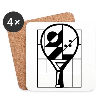 Raquette de Padel - Padeliste - Dessous de verre (lot de 4) - blanc - Devant