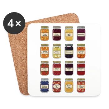Jam in a jar - Coasters (set of 4) - white - Front