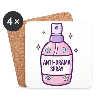 Anti-Drama Spray Bottle - Coasters (set of 4) - white - Front