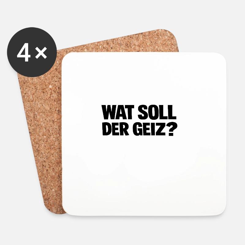 WAT SOLL DER GEIZ - Berliner Style - Untersetzer (4er-Set) - Weiß