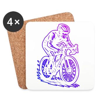 I love road bikes, cool design for racing bikes - Coasters (set of 4) - white - Front