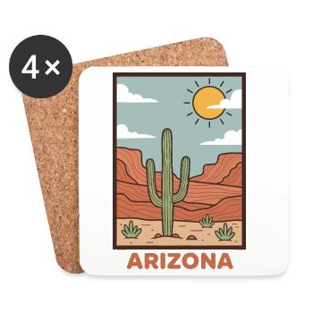 Arizona Desert Sunscape - Coasters (set of 4) - white - Front
