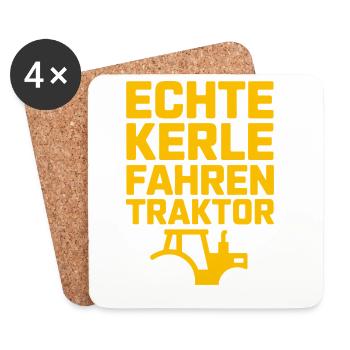 Real Guys Driving Tractor Saying For Farmers - Coasters (set of 4) - white - Front