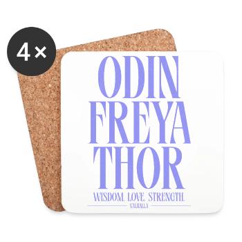 Odin Freya Thor : Sagesse et Force - Dessous de verre (lot de 4) - blanc - Devant