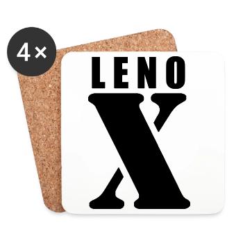 Lenox – Conception du Prénom | Typographie minimale - Dessous de verre (lot de 4) - blanc - Devant