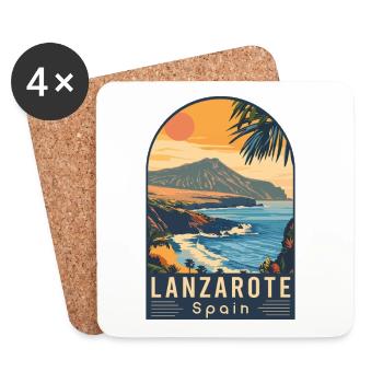Lanzarote In Spain Vintage Canary Islands - Coasters (set of 4) - white - Front