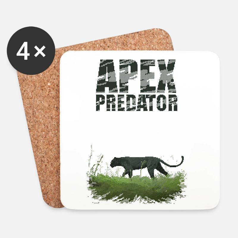 Retro Pixel Art Apex Predator - Untersetzer (4er-Set) - Weiß
