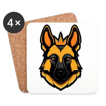 German Shepherd Dog Crown - Coasters (set of 4) - white - Front