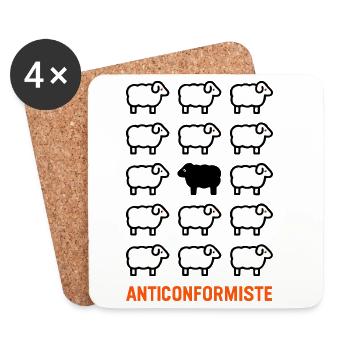 Nonconformist - Black Sheep - Anarchist Punk - Coasters (set of 4) - white - Front