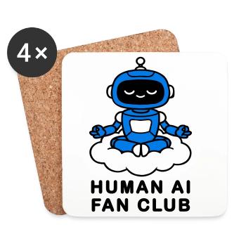 Human AI Fan Club - Coasters (set of 4) - white - Front