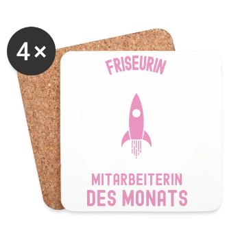 Beste Friseurin Mitarbeiterin des Monats Frisörin - Untersetzer (4er-Set) - Weiß - Vorne