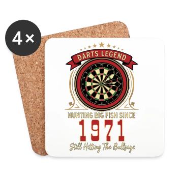 T-shirt Darts anniversaire 1971, T-shirt Darts Legend - Dessous de verre (lot de 4) - blanc - Devant