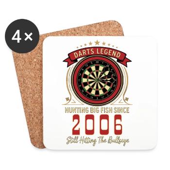 T-shirt Darts anniversaire 2006, Darts Legend Shirt - Dessous de verre (lot de 4) - blanc - Devant