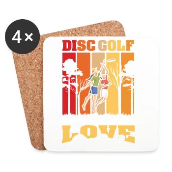 Cadeaux de disc golf Disc Golf - Dessous de verre (lot de 4) - blanc - Devant