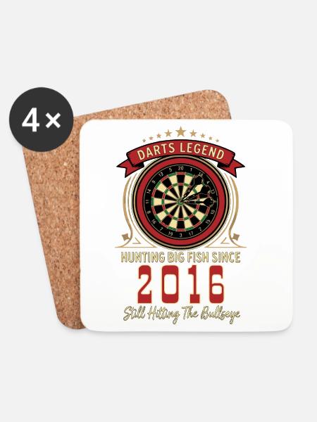 Darts legend 2016, Geburtstags Shirt, Hoodie, Bag - Untersetzer (4er-Set) - Weiß