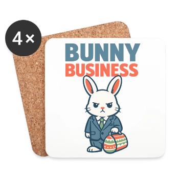Lapin de Pâques dans la poche poitrine Pâques - Dessous de verre (lot de 4) - blanc - Devant