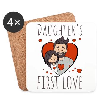 Das Herz der ersten Liebe der Tochter - Untersetzer (4er-Set) - Weiß - Vorne