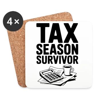 Tax Season Survivor - Coasters (set of 4) - white - Front