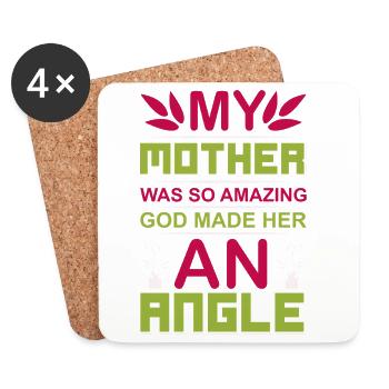 God Made My Amazing Mom an Angel - Coasters (set of 4) - white - Front