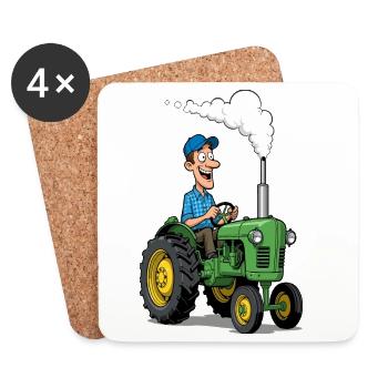Héros Tracteurs Cultivant des Armes - Dessous de verre (lot de 4) - blanc - Devant