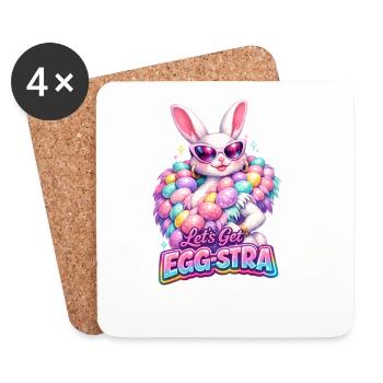 Pâques Prenons Egg-Stra - Dessous de verre (lot de 4) - blanc - Devant