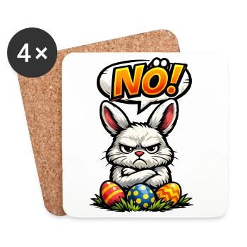NÖ Hase Ostern Geschenk - Untersetzer (4er-Set) - Weiß - Vorne