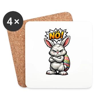 Non, Pâques lapin de Pâques - Dessous de verre (lot de 4) - blanc - Devant