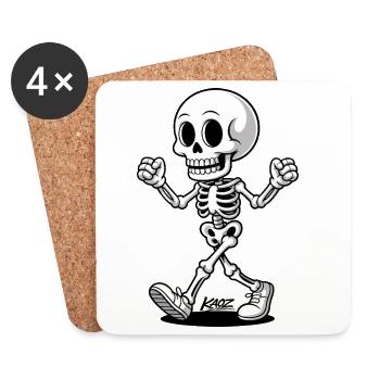 Dancing Skeleton Streetwear - Coasters (set of 4) - white - Front
