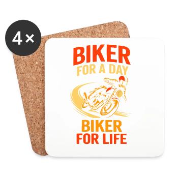 Biker For Life Biker – Motorrad-Leidenschaft - Untersetzer (4er-Set) - Weiß - Vorne