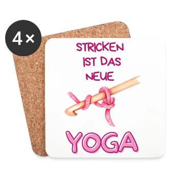 Stricken ist das neue Yoga - Untersetzer (4er-Set) - Weiß - Vorne
