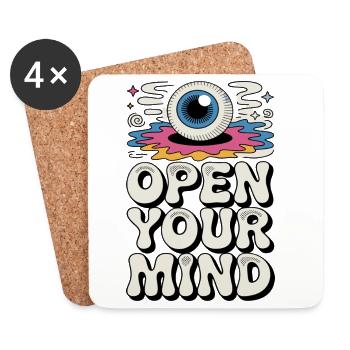  Open Your Mind Psychedelic Auge Retro Hippie - Untersetzer (4er-Set) - Weiß - Vorne