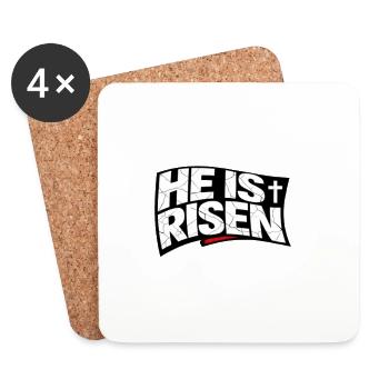 Jésus, il est ressuscité, religion de Pâques, parole. - Dessous de verre (lot de 4) - blanc - Devant