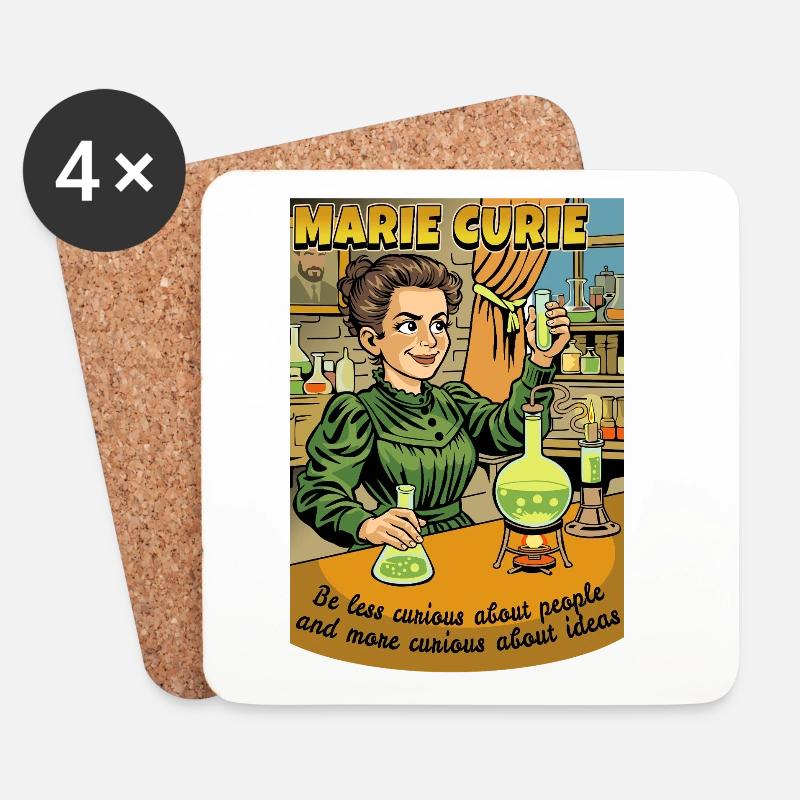 Marie Curie Curious - Coasters (set of 4) - white