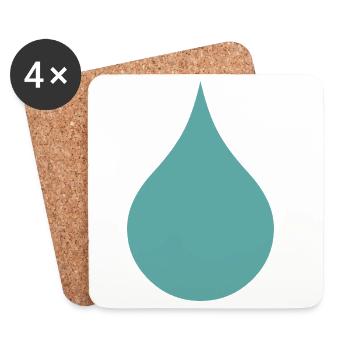 Water Drop - Raindrop - Coasters (set of 4) - white - Front