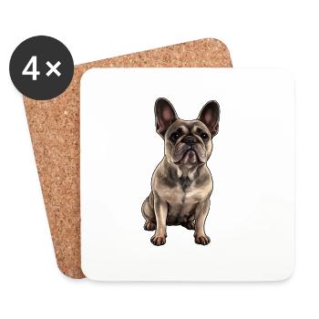 Illustration du look Bulldog - Dessous de verre (lot de 4) - blanc - Devant