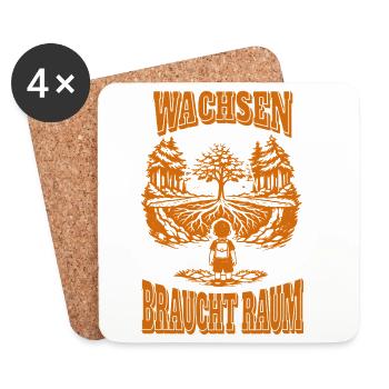 Wachsen braucht Raum - Untersetzer (4er-Set) - Weiß - Vorne
