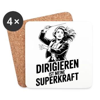 Chorleiterin - Dirigieren ist meine Superkraft - Untersetzer (4er-Set) - Weiß - Vorne