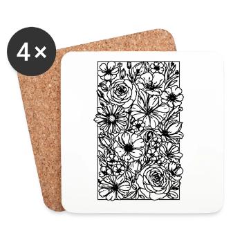 Flowers - Coasters (set of 4) - white - Front